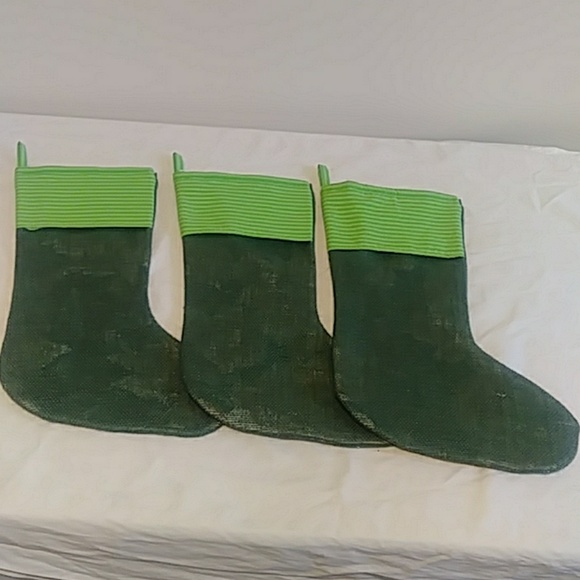 Handmade Christmas burlap Stockings - Picture 4 of 5